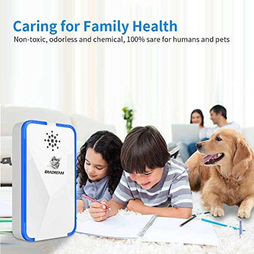 Eradream Electronic Ultrasonic Pest Repeller,Pest Control Repellent Plug in,Pest Reject Insects Defender for Ants Mosquitoes Mice Spiders Rats Bugs Roaches Rodent Non-Toxic(2 Pack)