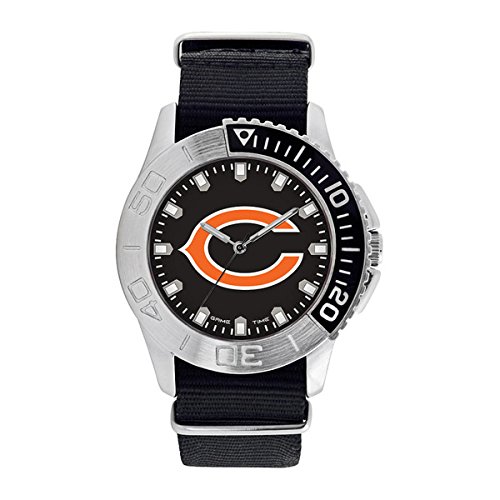 Game Time Men's 'Starter'  Metal and Nylon Quartz Analog  Watch, Color:Black (Model: NFL-STA-CHI)