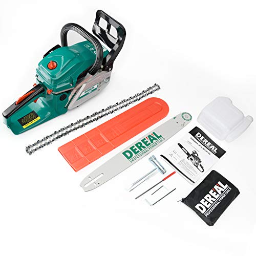 DEREAL 62ccGasChainsaw 2 Cycle Gasoline Powered Chain Saws Handheld