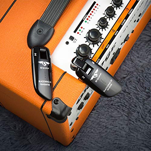 CactusAngui Digital Wireless Guitar Bass Musical Instrument Transmitter Receiver System Black