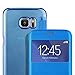 Galaxy S7 Edge Case, Pasonomi® [View Window] Ultra Slim Folio Flip PU Leather Case Cover for Samsung Galaxy S7 Edge (Blue)