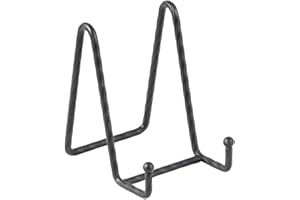DIDUDIDU Plate Holder Easel Display Stand - 4.5 Inch Twisted Metal Wire Plate Stands - Picture Frame Stand - Tabletop Easels for Display Decorative Plates | Pictures | Books | Photo | Plaque - 1 Pack - Black
