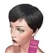 HOTKIS Human Hair Short Cut Wigs Very Short Natural Hair Bob Short Wigs for Women (Pixie Cut-Natural Color)