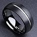 King Will TYRE Men's 8mm Black Tungsten Carbide Ring Domed Matte Finish Groove Wedding Band
