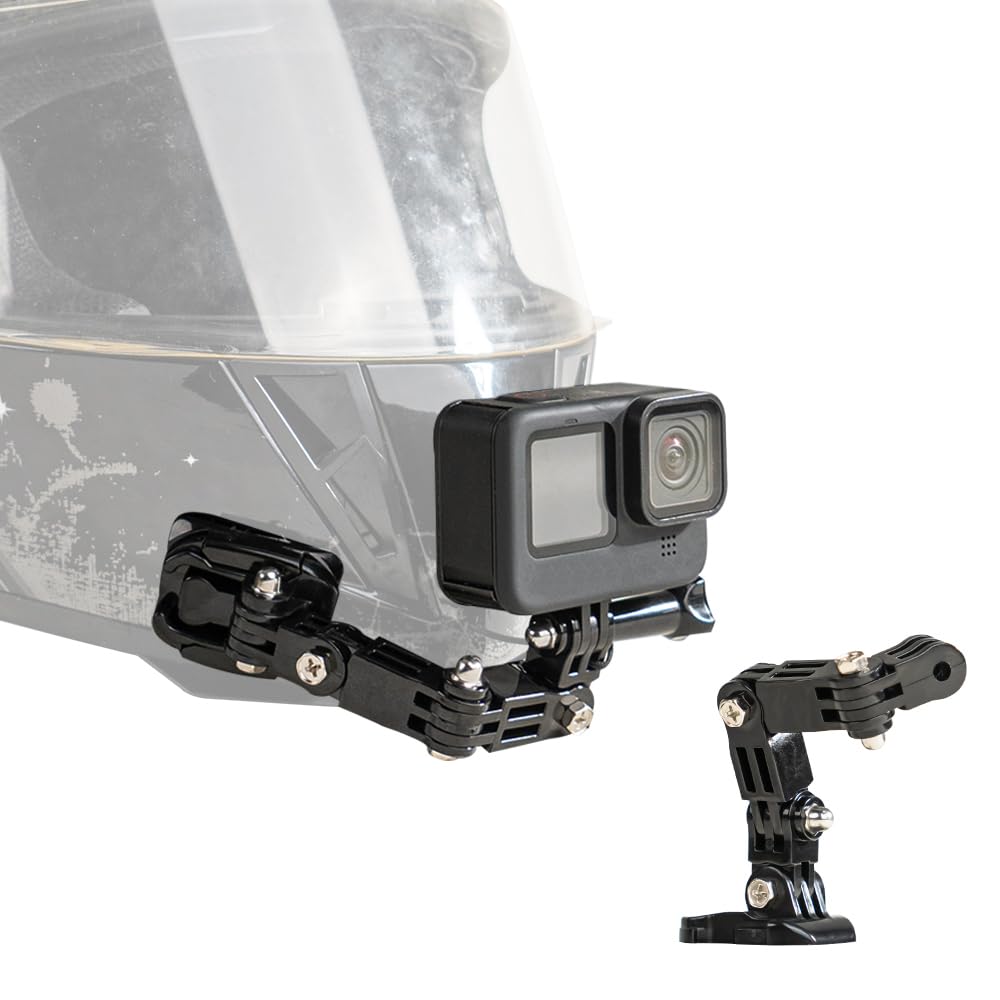 Kit Montaggio Casco Moto Con Adesivi Curvi Per GoPro - Compatibile Hero 12, 11, 10, 9, 8, 7, 6, 5, Black, Session, Xiaomi Yi, SJCAM, AKASO, Campark - Foto 7