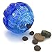 LumoLeaf Interactive Dog Treat Ball, Food Dispensing Chew Toy, Smart IQ Training Pet Toy Bouncy Ball, Teeth Cleaning Ball, Nontoxic & Odor Free Rubber, 3 inch, Blue.