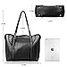 Women Top Handle Satchel Handbags Shoulder Bag Tote Purse Greased Leather Iukio (Black)
