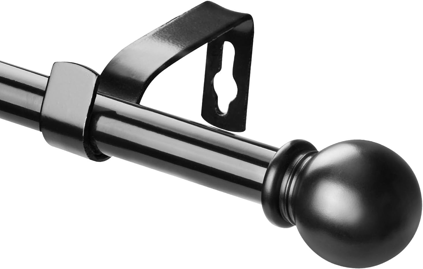 Window Treatment Hardware - Black Curtain Rods for Windows 28 to 48 Inch, 5/8