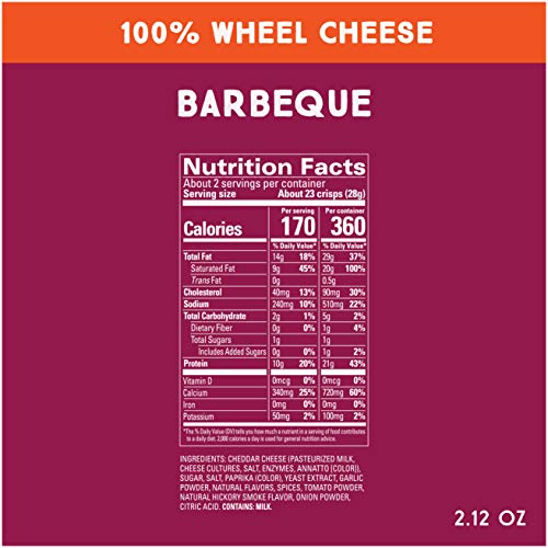 Whisps Barbeque AllNatural Cheese Crisps Great Tasting Healthy Snack