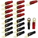 1/0 AWG Gauge Gold Wire Crimp Cable Ring Terminal Red Black Boots 5/16
