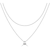 PAVOI 14K Gold Plated Layered Chain Necklaces for Women, Minimalist Pendant