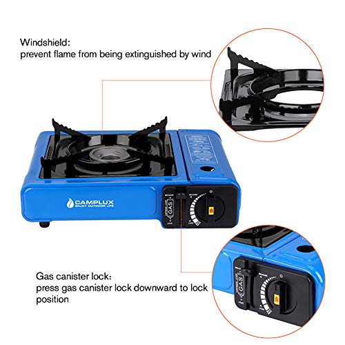 Camplux Dual Fuel Camping Stove, Portable Butane Stove 7200 BTU, Single