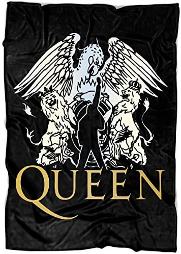 TOLETORE Queen Band Logo Soft Fleece Throw Blanket, Bohemian Rhapsody Fleece Luxury Blanket (Medium Blanket (60"x50"))
