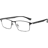 Cyxus Carbon Fiber 99% Blue Light Glasses Men Women, 23g Semi-rim Square Frame for Computer Gaming 8146