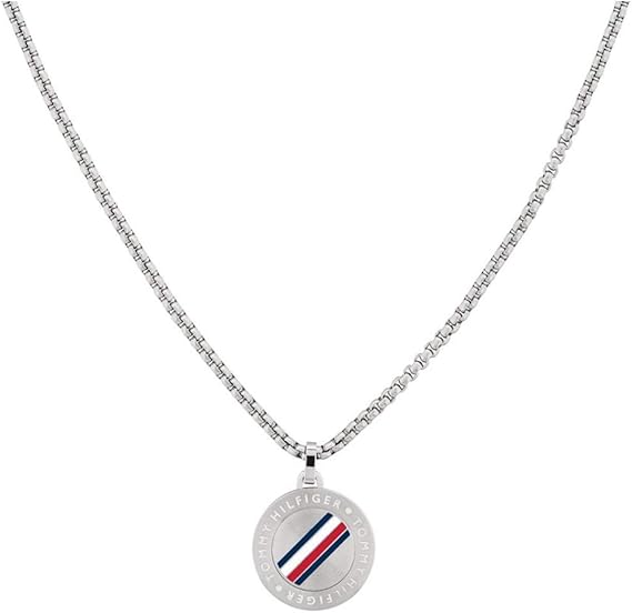 Amazon トミーヒルフィガー Tommy Hilfiger ネックレス シルバー 丸型 ロゴプレート ユニセックス メンズ レディース アクセサリー アクセ 男性用 女性用 並行輸入品 ネックレス 通販