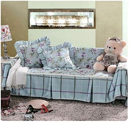 WUFANGFF Flowers Patterns Sofa Cover Polyester Full Package Elasticity Thickening One Set Double Seat (215Cm-260Cm),3Seat