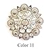 MarryAcc Berry Conchos with Screws Metal Flower Rhinestone Conchos 12 Pieces (Color 11)