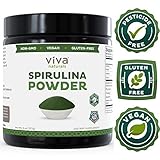 Viva Naturals Spirulina Powder: California-Grown, Non-GMO, Non-Irradiated and Pesticide-Free - The FINEST Green Superfood for Smoothies and Juices , 8 oz.
