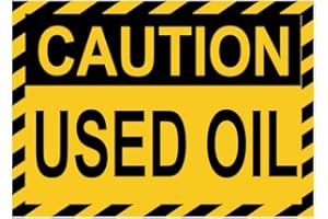 Caution Used Oil Stickers 7 X 5 Inch Waterproof Hazard Waste Labels Waste Oil Stickers for Container,Storage Tanks,Drums,Cani