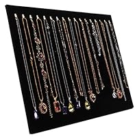 Jashem 17 Hooks Necklace Display Jewelry Tray Organizer Pad Showcase Display Case 14.7"x12" (14.7"x12")