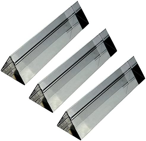 INNOVANT 4" Inch Triangular Optical Acrylic Glass Crystal Prism Full Rainbow Color Spectrum Best For Teaching Physics Experiments Reflect &amp; Refract Light Beam Colors - Great Discovery Kids Toys