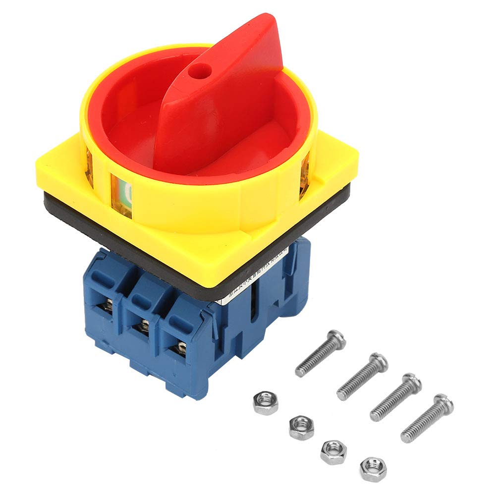 Telituny Main Switch 3-Pin Circuit Breaker 25A 2-Position Cam On/Off Switch Switch Disconnect Switch Surface-Mounted Switch for Machine Tools, Machines, Chemicals, Textiles