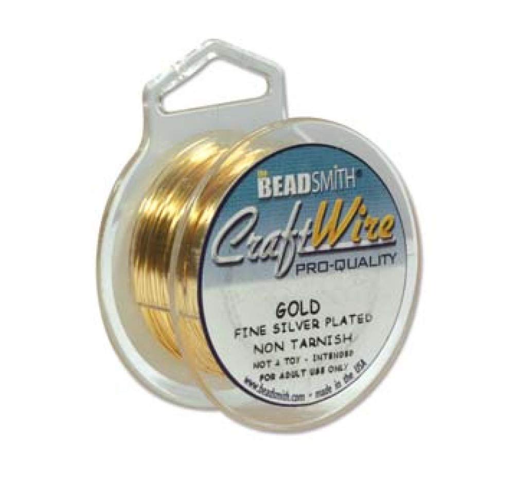 Beadsmith 0.6mm (22ga) Non-Tarnish Craft Wire - Gold - 7m (8yd)