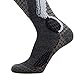 Pure Athlete High Performance Wool Ski Socks - Thermal Warm Merino Wool OTC Sock, Men Women (1 Pair - Black/Grey/Silver, Medium)
