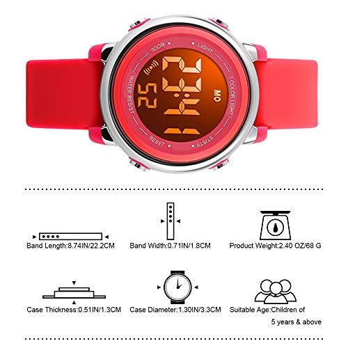 4 Function+Waterproof+Stopwatch+Digital+Wristwatch