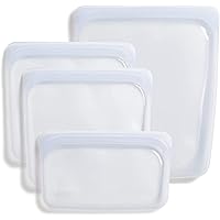 Stasher Reusable Silicone Storage Bag, Food Storage Container, Microwave and Dishwasher Safe, Leak-free, Bundle 4-Pack Small,