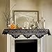 N&T NIETING 80 X 20inch Black Lace Cobweb Fireplace Scarf Mysterious + Stretch Spiderweb for Halloween Party Fireplace Door Window Decoration