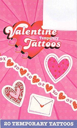 Valentine Temporary Tattoo Book ~ 20 Tattoos (Hearts, Letters of Love)