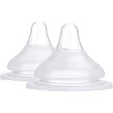 RealFeel Baby Bottle Nipples for BuubiBottle by Quark - Silicone Anti Colic Nipples Simulate Breastfeeding for Easy Transitions - BPA-Free, PVC-Free, Toxin-Free (Slow Flow (0+ Months))
