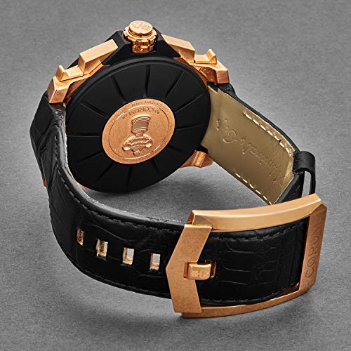 Corum-Admirals-Cup-Mens-18K-Rose-Gold-Leap-Second-Chronograph-Automatic-Watch-Black-Face-with-Nautical-Flags-and-Luminous-Hands-Black-Leather-Strap-Swiss-Made-Watch-for-Men-895931910001-AN42