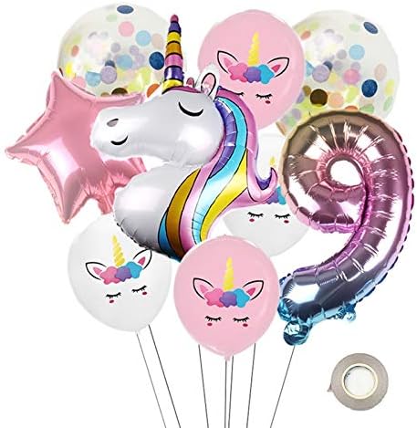 Amazon Co Jp バルーン カラーユニコーンアルミフィルムバルーンラテックスバルーン組み合わせ漫画ポニー形状の誕生日パーティー用品子供 家の装飾 Color 9 ホーム キッチン