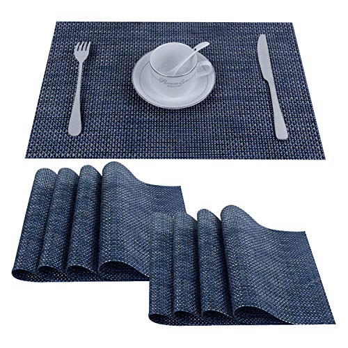 Top Finel Placemats, Plastic Table Mats Set of 8, Heat Resistant