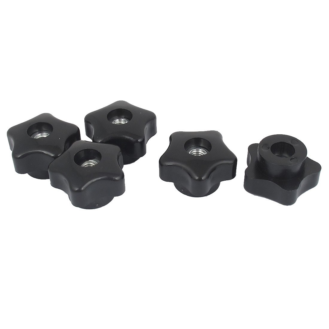 Sourcingmap M8X39Mm Plastic Star Head Screw On Type Clamping Knob Grip Black 5Pcs