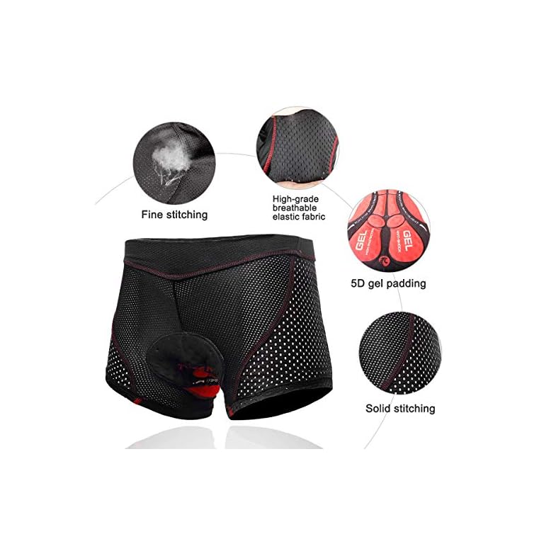XTIGER Men Women Cycling Undershorts 5D/3D Padded Gel Cycling Shorts