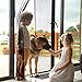 LELEKEY Magnetic Screen Door 36 x 83 inch,Fits Doors up to 34 x 82 inch,Durable Heavy Duty Magic Mesh Curtain and Full Frame Hook & Loop,Hands Free Sliding Door Net with Magnet