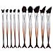 Cinidy 10 pcs Mermaid Contour Makeup Brushes Beauty Kit Foundation Powder Cheeks Blush Eyeliner Blush Kabuki Cosmetic Brush Set Tools With Storage Bag