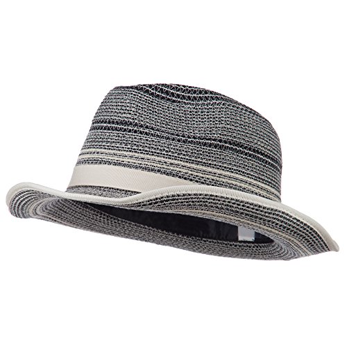 Women's Ribbon Band Wool Felt Fedora - Cream Black OSFM