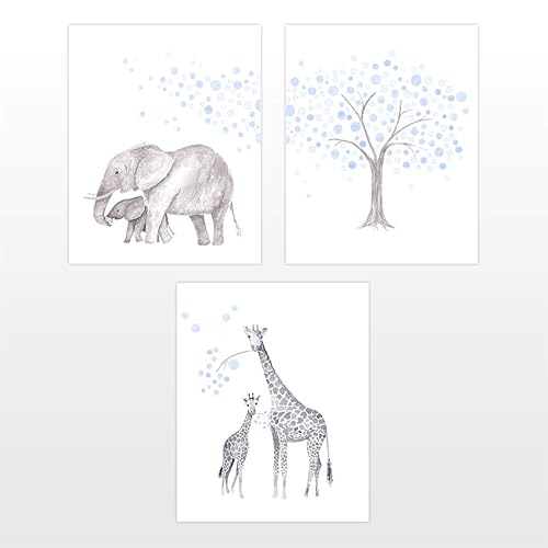 blue elephant nursery decor