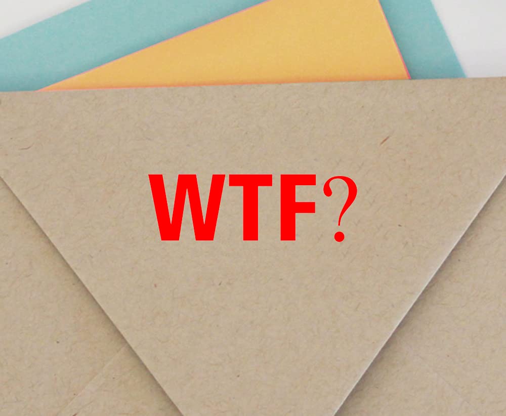 Printtoo WTF? Self Inking Rubber Stamp Office Stationary Custom Stamp-Red