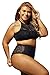 EVALESS Womens Stylish Patterned High Waisted Bikini Set Swimsuit X-Large Size Black