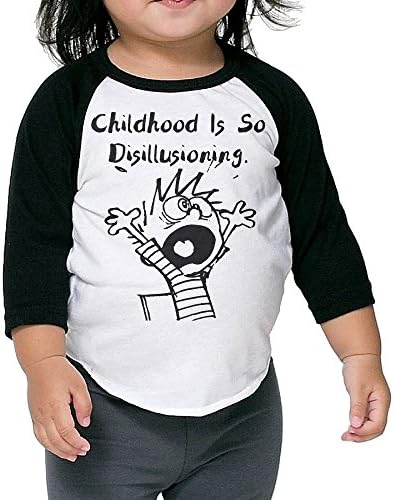 Toddler Cool Childhood Is So Disillusioning Black Size 5-6 Toddler 100% Cotton 3/4 Sleeve Athletic Baseball Raglan Tee Shirts