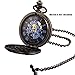 ManChDa Black 13 Inch Single Albert Curb T-Bar Pocket Watch Chain Link