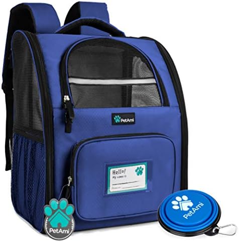 PetAmi Deluxe Pet Carrier Backpack for Small Cats and Dogs, Puppies | Ventilated Design, Two-Sided Entry, Safety Features and Cushion Back Support | for Travel, Hiking, Outdoor Use