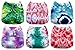 Mama Koala One Size Baby Washable Reusable Pocket Cloth Diapers, 6 Pack with 6 One Size Microfiber Inserts (Tie Dye)