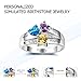 Diamondido Personalized Simulated Birthstone Mothers Ring with Childrens Names Engraved Family Promise Rings for Her (8)