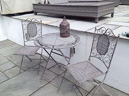 Bistro Set Garden Furniture Table And Chairs Shabby Chic Antique Style Grey 1 Amazon Ca Patio Lawn Garden